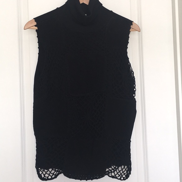 🌺 New Sleeveless Turtleneck Sweater Suede - Picture 1 of 8